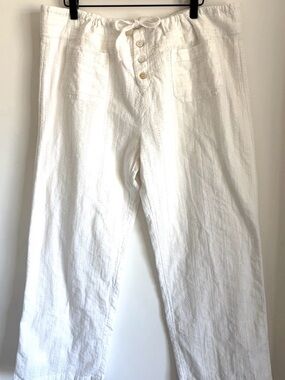 Sundance NWOT White Eyelet Drawstring Waist Pants, GIGI xxl